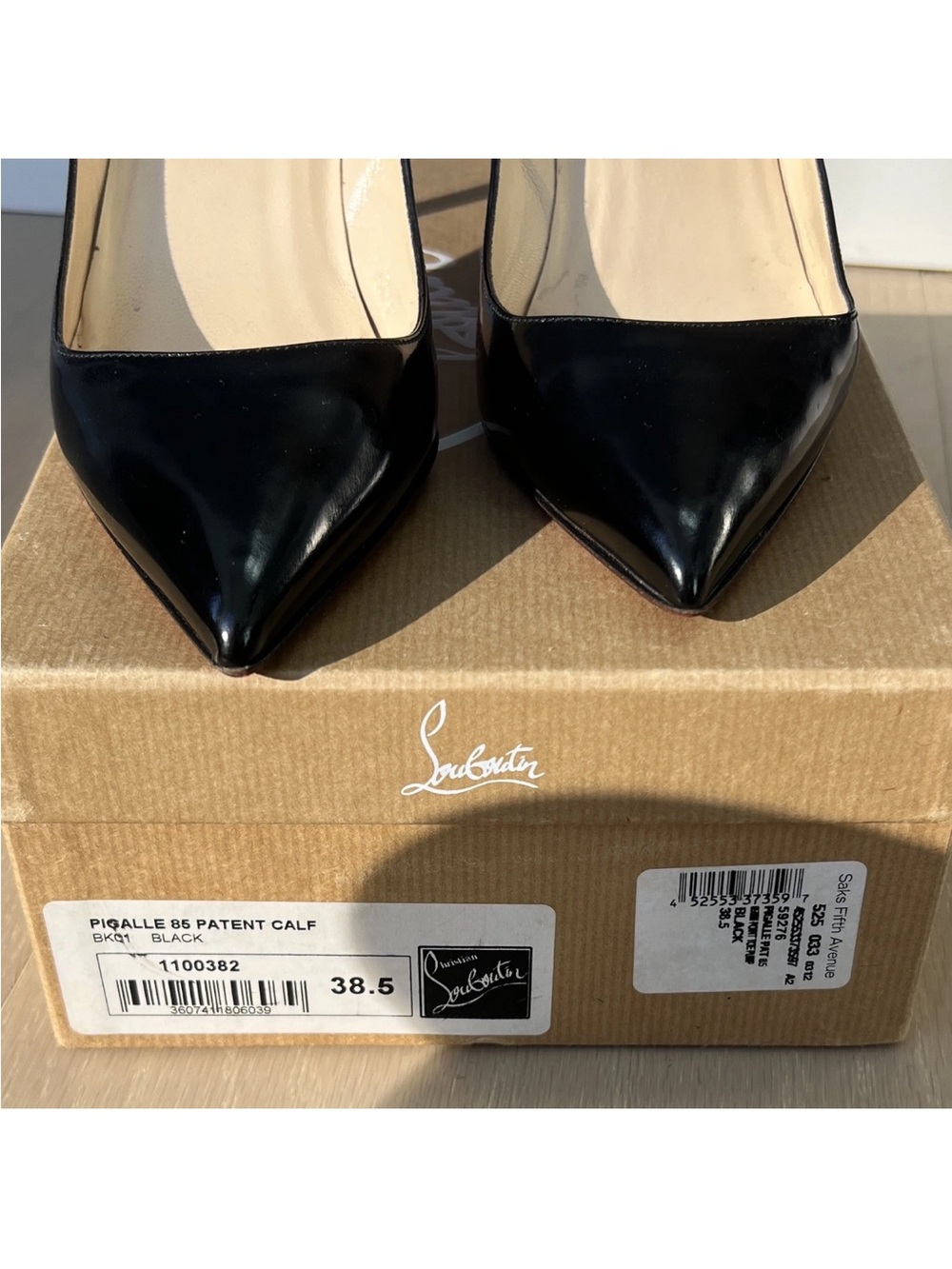 Christian Louboutin Black Patent Calf Leather Pigalle 85 Pump EU 38.5 - Picture 13 of 13